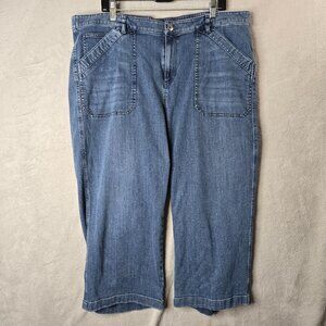 J.Jill Denim 20W Nantucket Full Leg Crop Jeans Medium Wash Flat Front Pockets